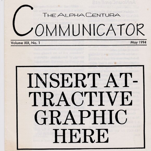 Alpha Centura Communicator May 1994 Vol XIX No.1 Sci-Fi Fan Newsletter GOOF - Picture 1 of 7